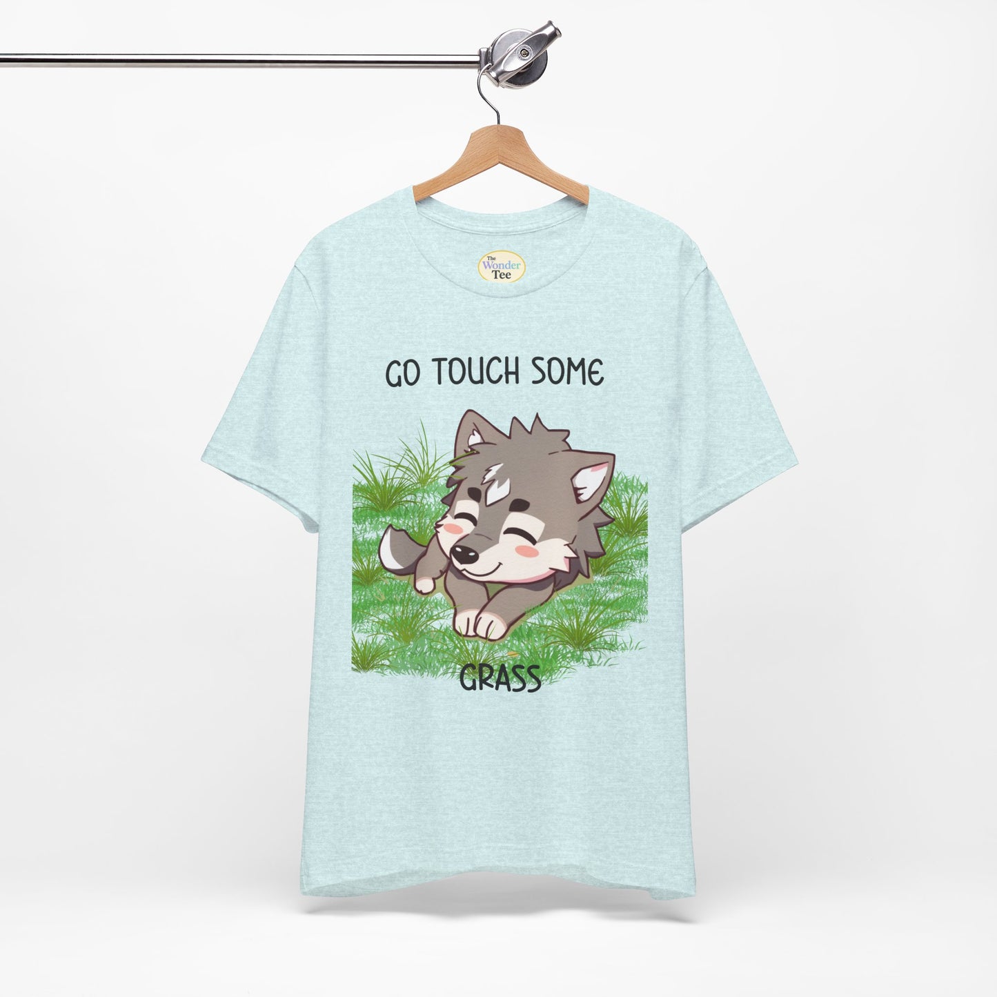 Go Touch Some Grass – Chibi Wolf Tee (Bang Chan Inspired)
