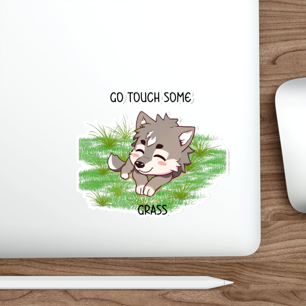 Go Touch Some Grass Sticker – Bang Chan’s PSA (Chibi Wolf Edition)