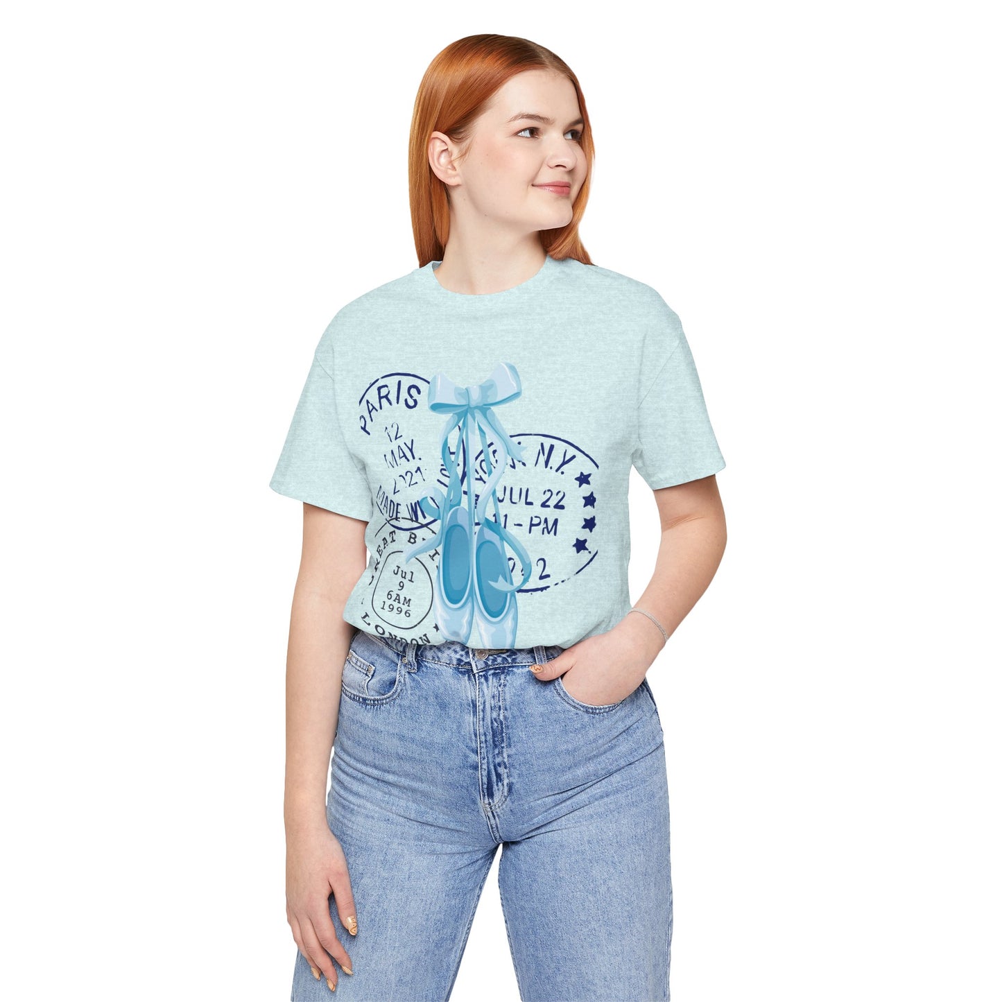 Ballet Letters Tee ā Blue Coquette En Pointe & Postage Edition