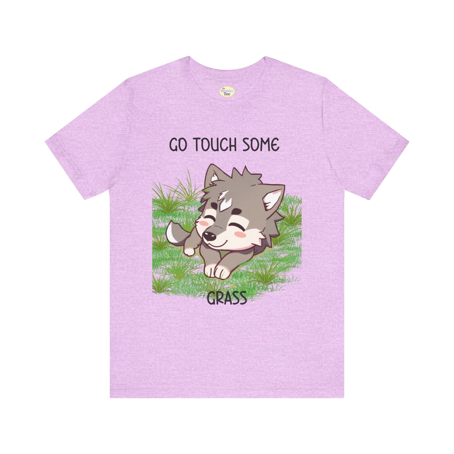 Go Touch Some Grass – Chibi Wolf Tee (Bang Chan Inspired)