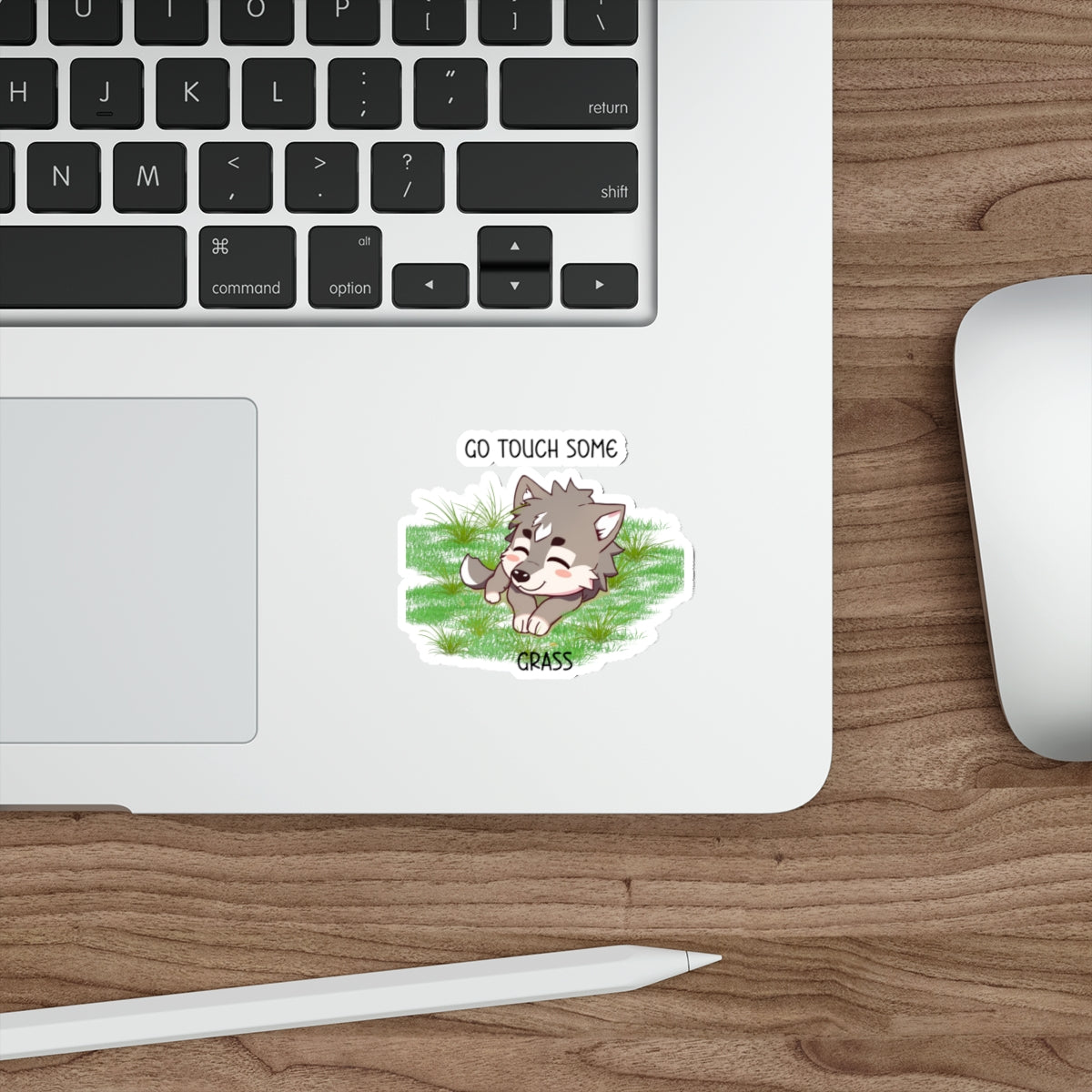 Go Touch Some Grass Sticker – Bang Chan’s PSA (Chibi Wolf Edition)