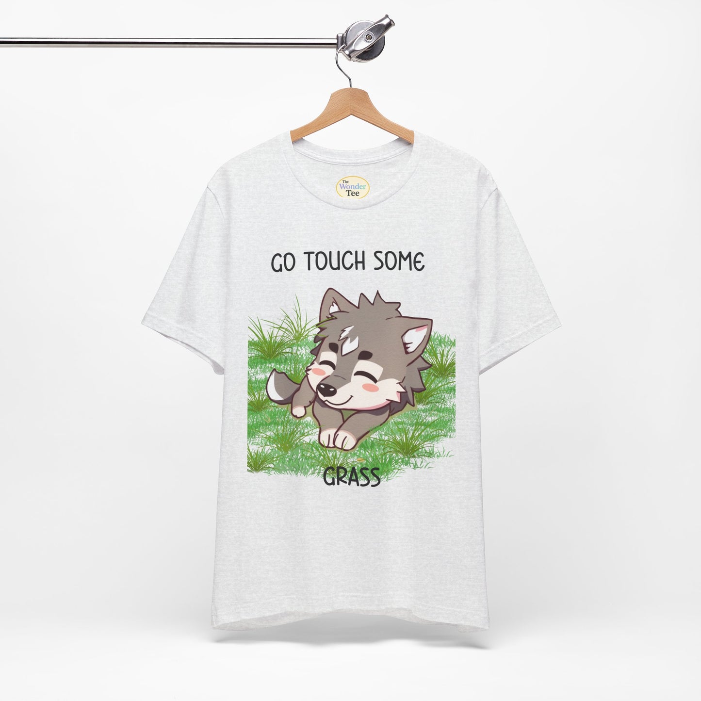 Go Touch Some Grass – Chibi Wolf Tee (Bang Chan Inspired)