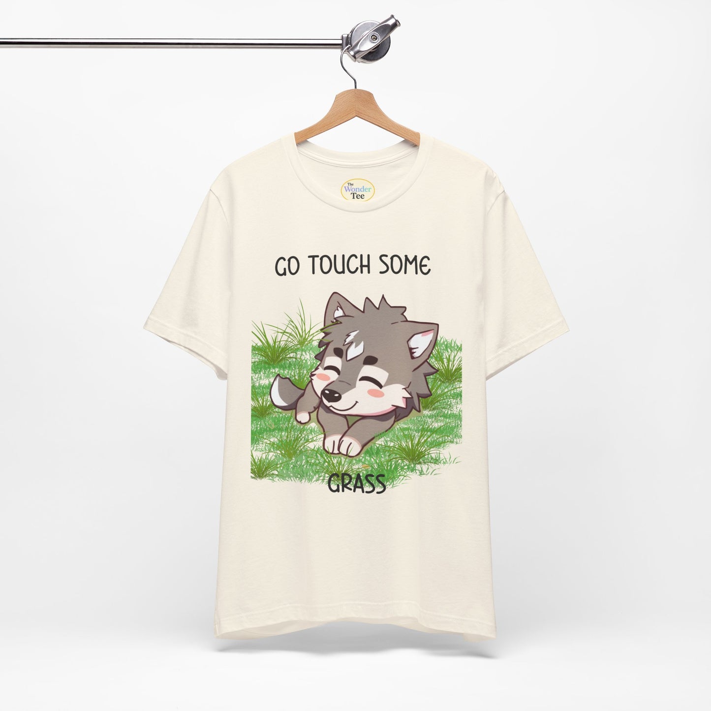 Go Touch Some Grass – Chibi Wolf Tee (Bang Chan Inspired)