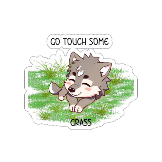 Go Touch Some Grass Sticker – Bang Chan’s PSA (Chibi Wolf Edition)
