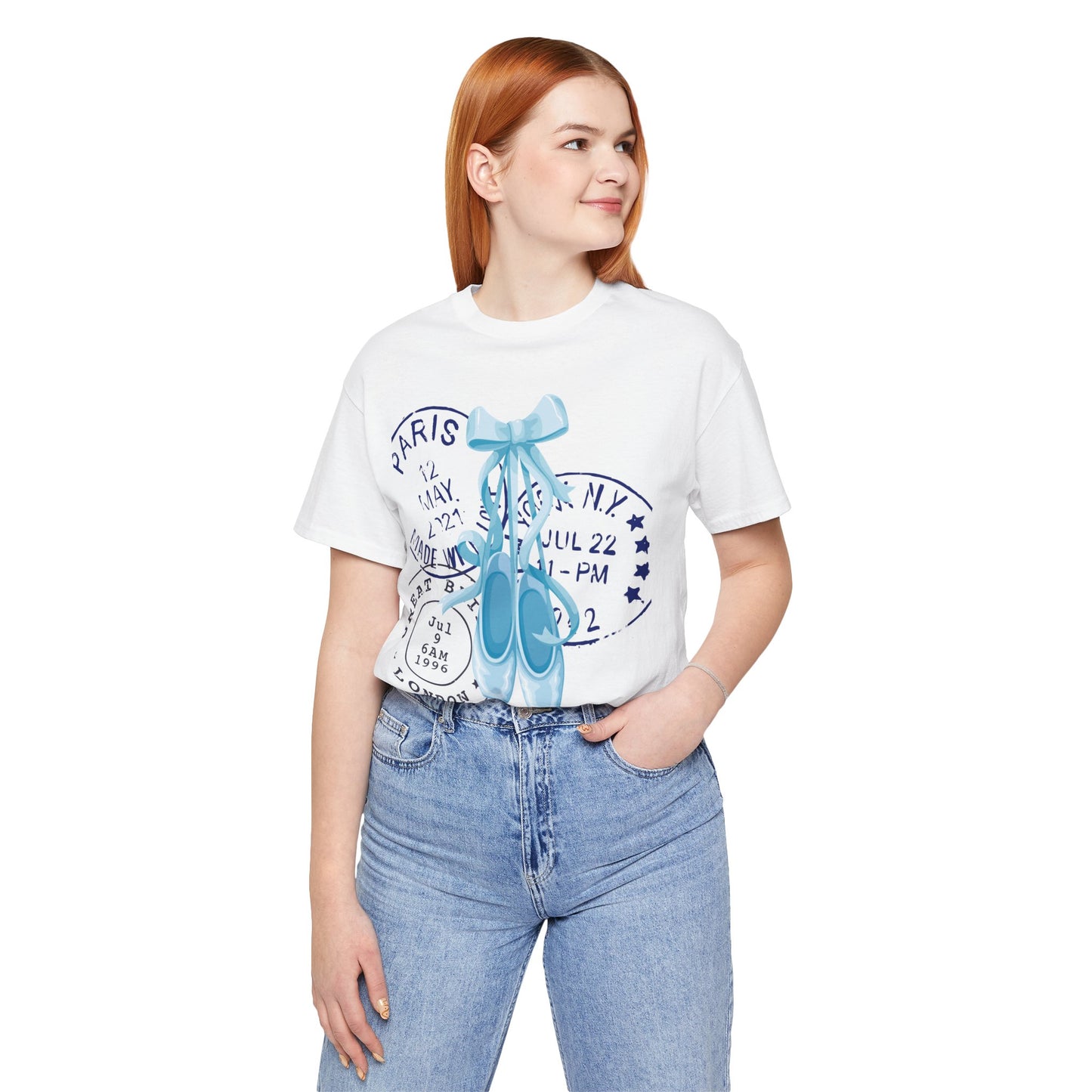 Ballet Letters Tee ā Blue Coquette En Pointe & Postage Edition