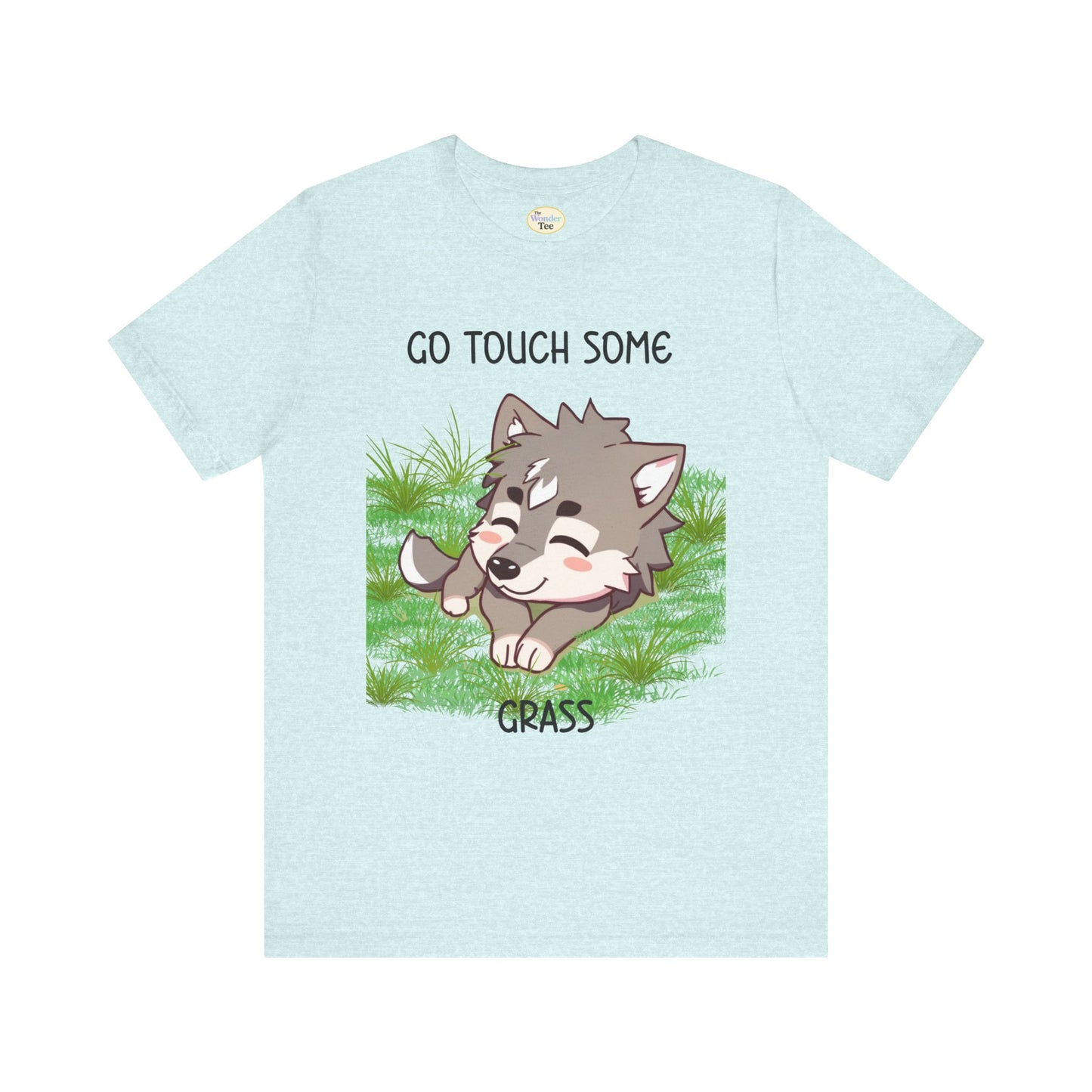 Go Touch Some Grass – Chibi Wolf Tee (Bang Chan Inspired)