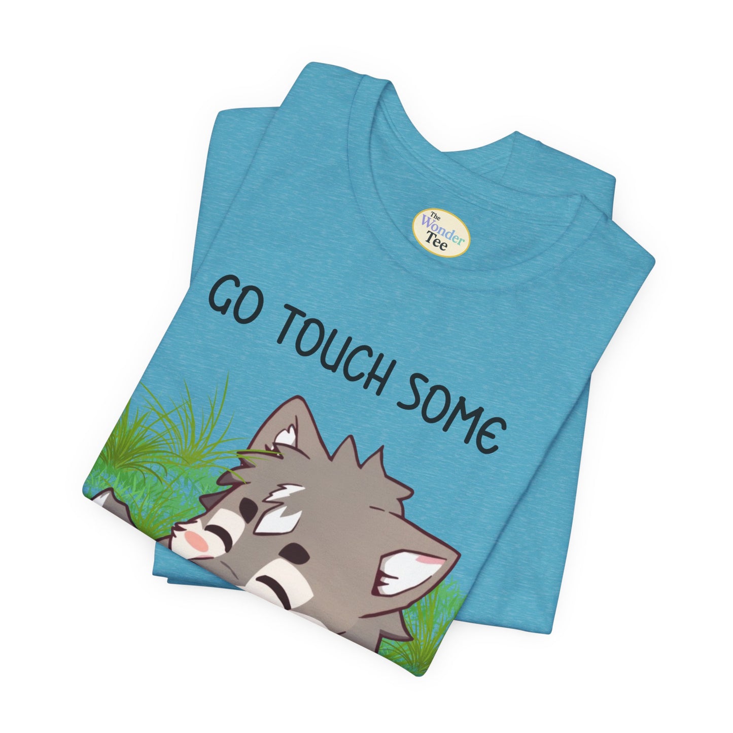 Go Touch Some Grass – Chibi Wolf Tee (Bang Chan Inspired)