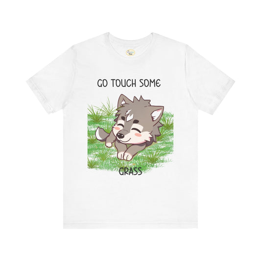 Go Touch Some Grass – Chibi Wolf Tee (Bang Chan Inspired)
