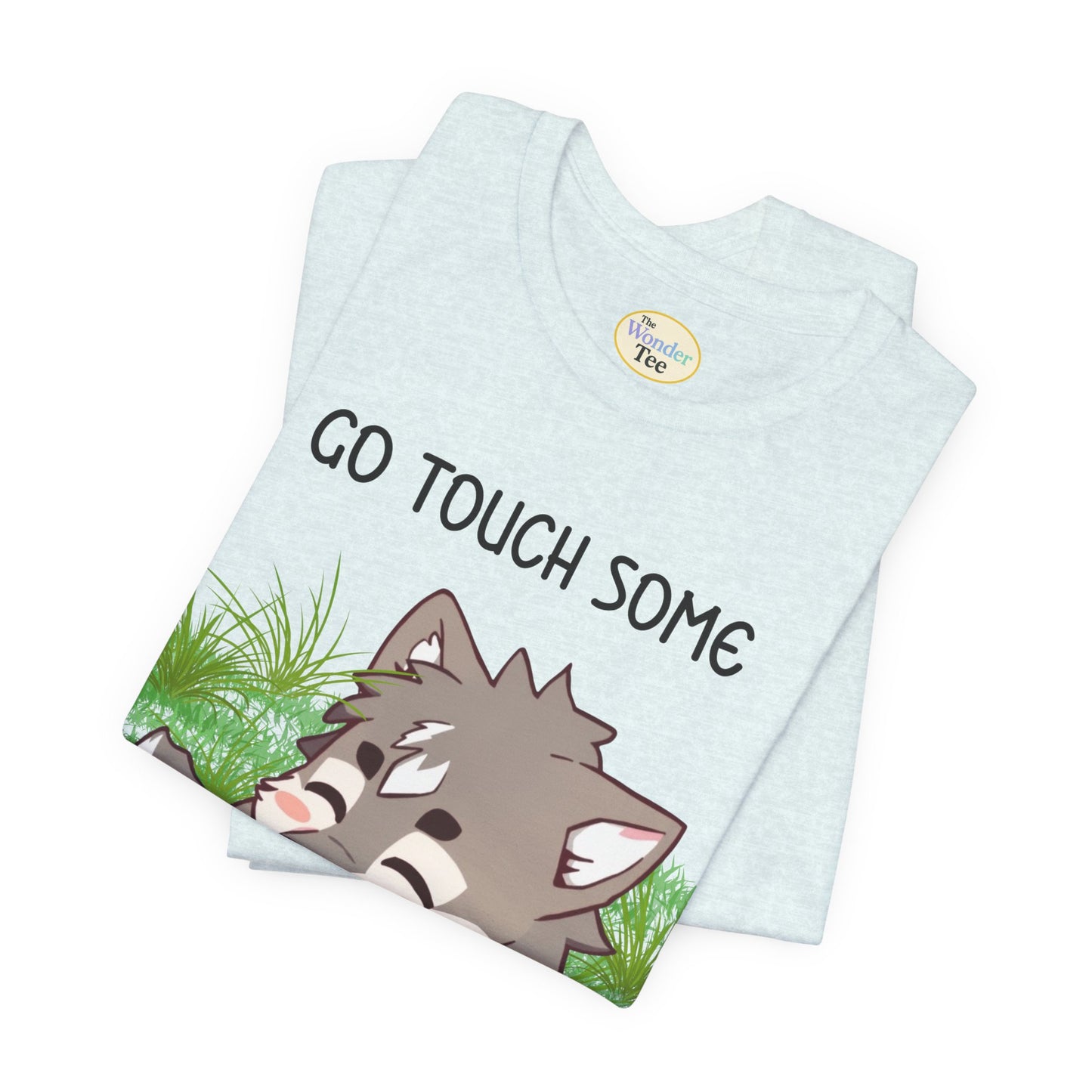 Go Touch Some Grass – Chibi Wolf Tee (Bang Chan Inspired)