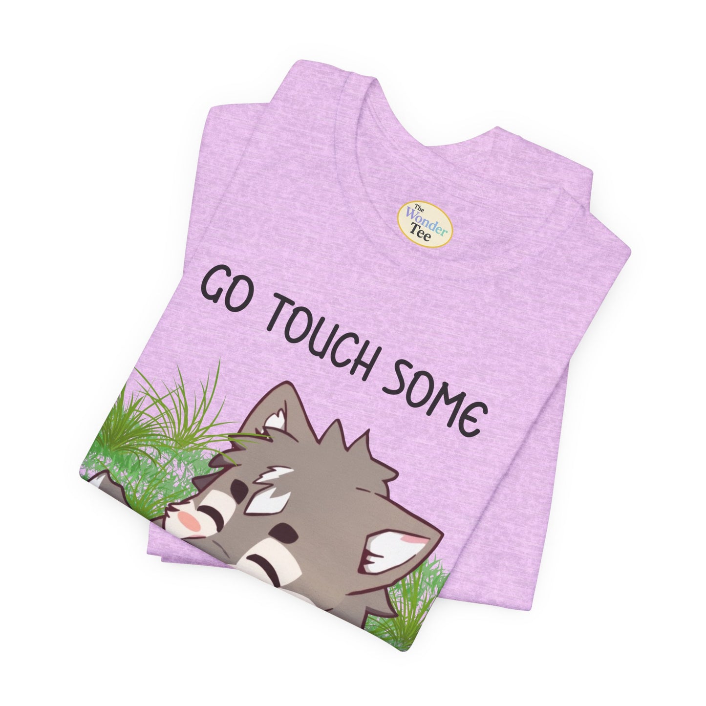 Go Touch Some Grass – Chibi Wolf Tee (Bang Chan Inspired)