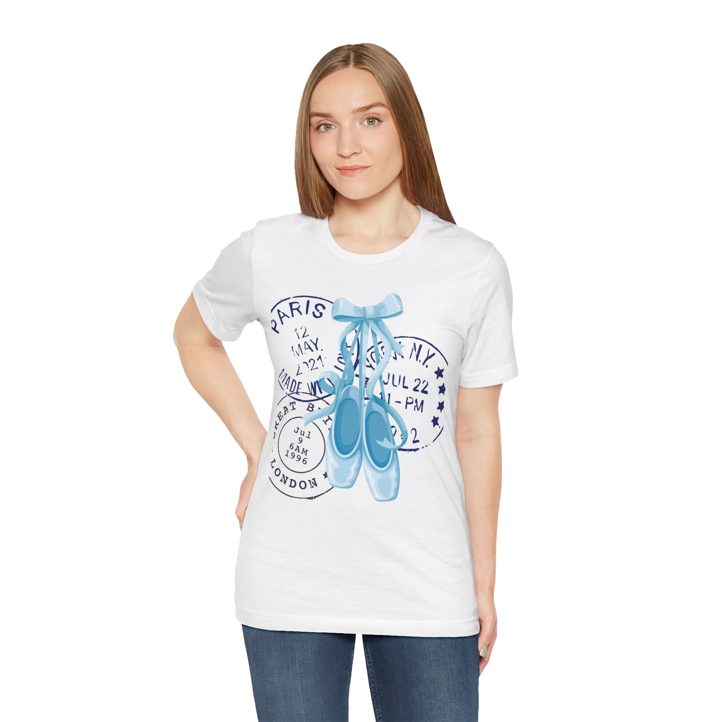 Ballet Letters Tee ā Blue Coquette En Pointe & Postage Edition