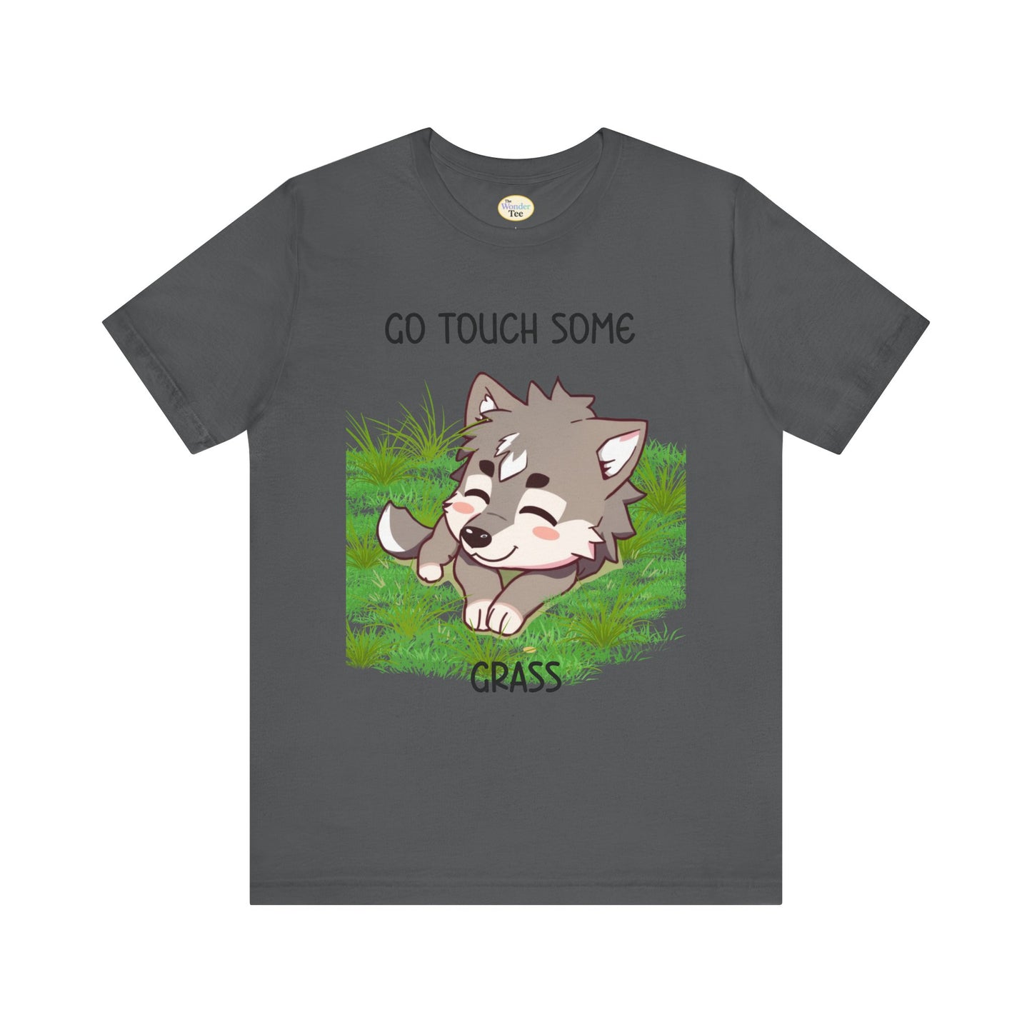 Go Touch Some Grass – Chibi Wolf Tee (Bang Chan Inspired)