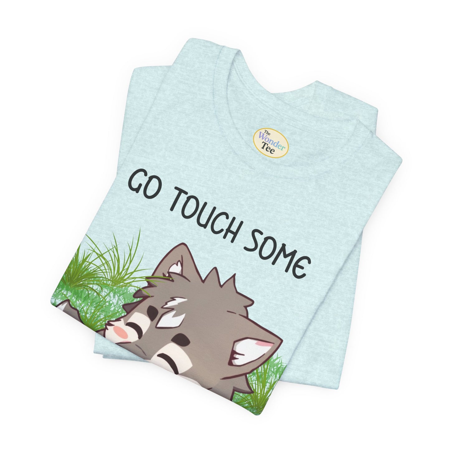 Go Touch Some Grass – Chibi Wolf Tee (Bang Chan Inspired)