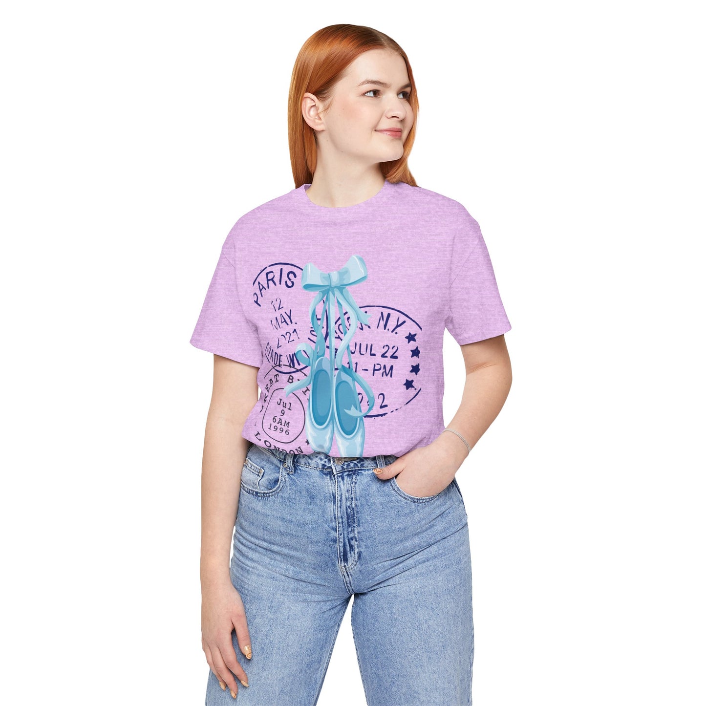Ballet Letters Tee ā Blue Coquette En Pointe & Postage Edition