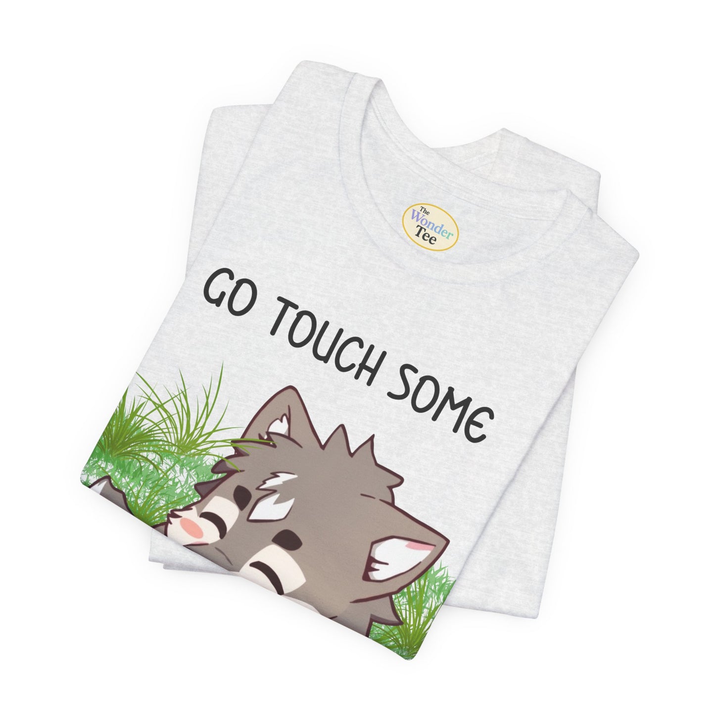 Go Touch Some Grass – Chibi Wolf Tee (Bang Chan Inspired)