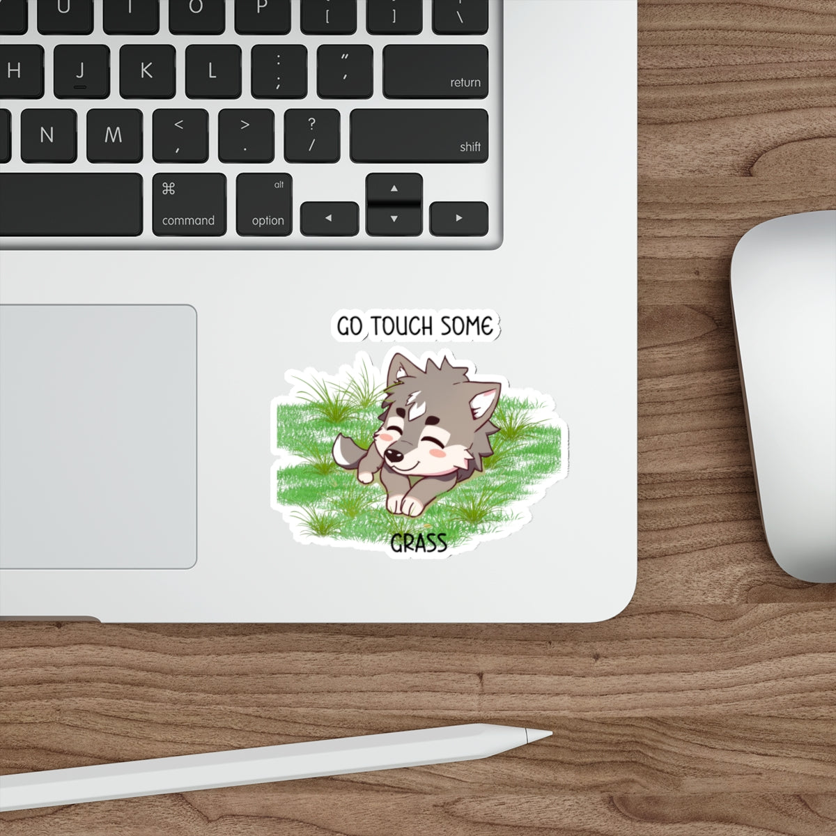 Go Touch Some Grass Sticker – Bang Chan’s PSA (Chibi Wolf Edition)