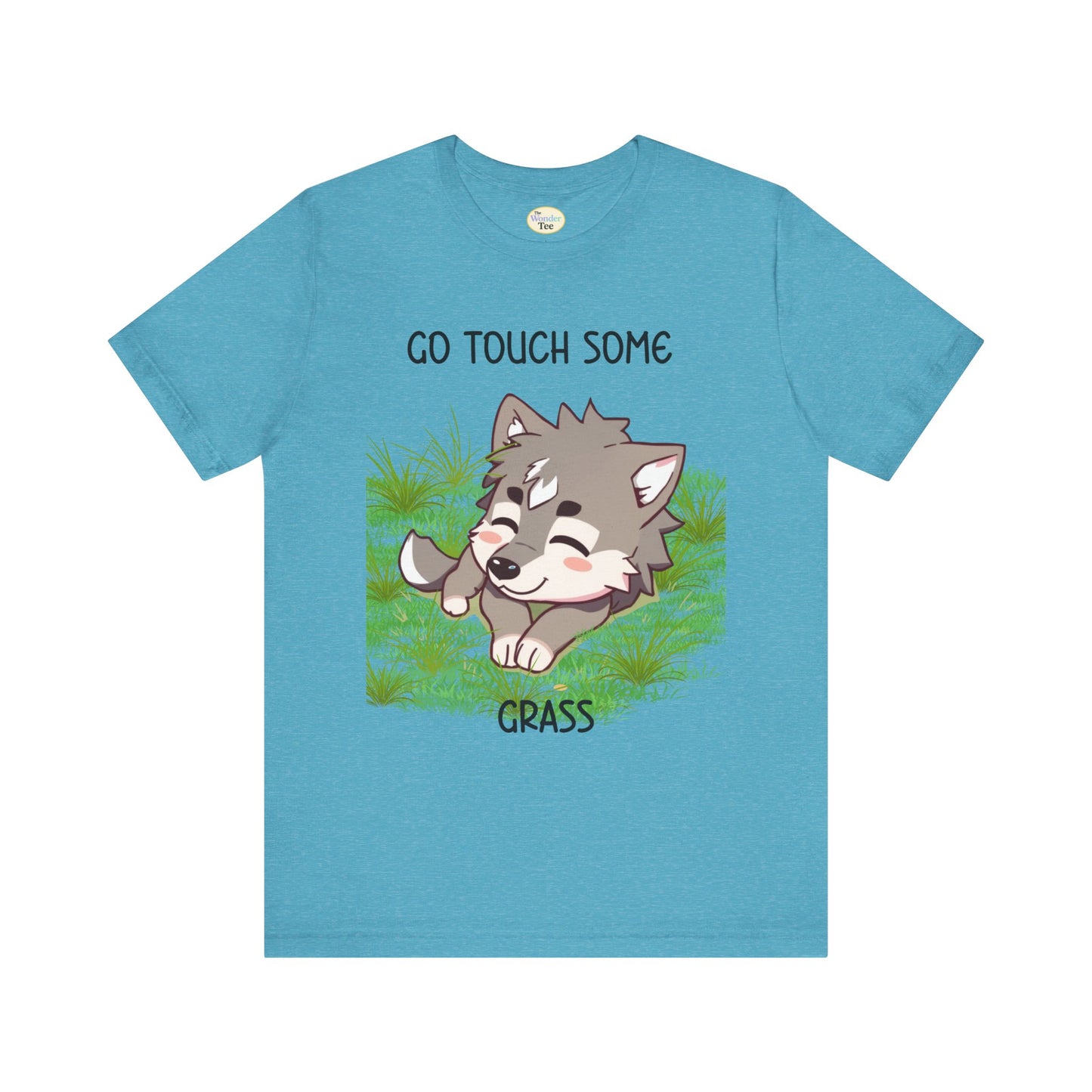 Go Touch Some Grass – Chibi Wolf Tee (Bang Chan Inspired)