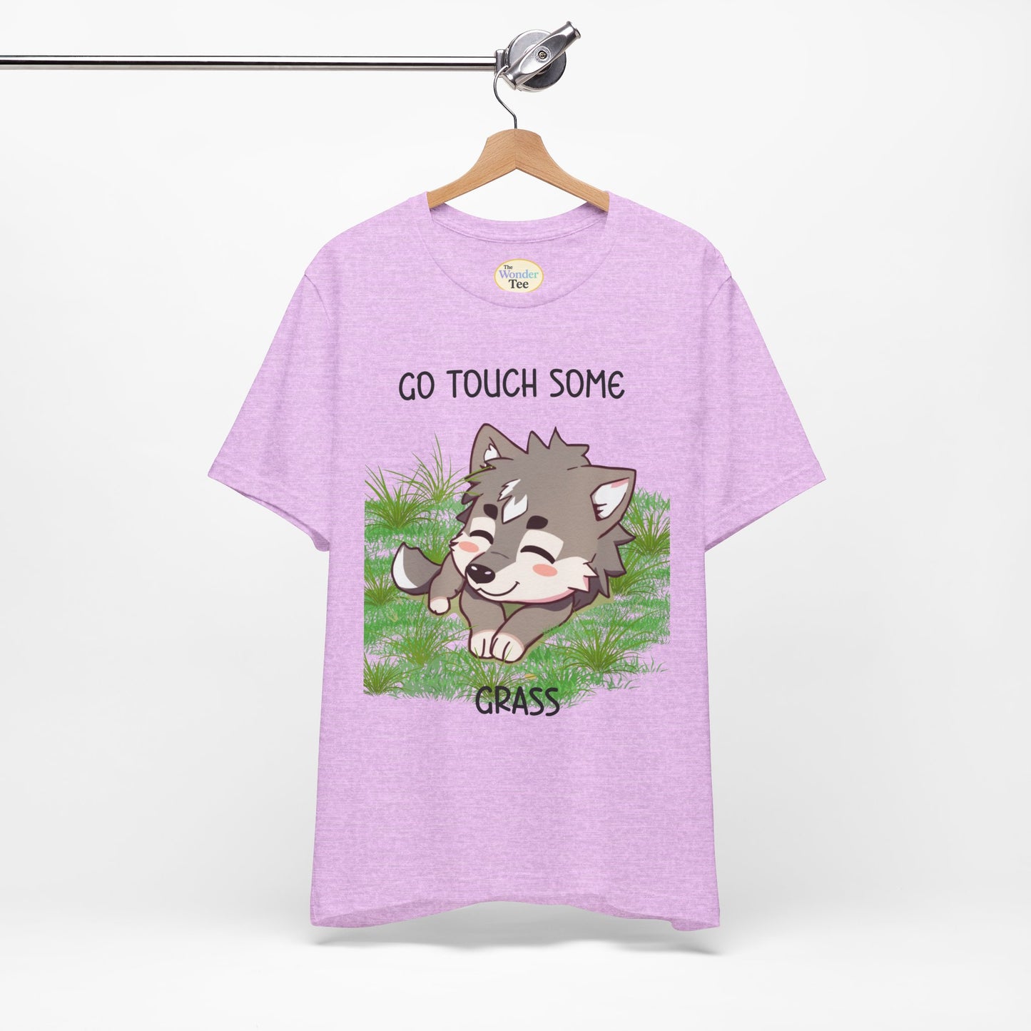 Go Touch Some Grass – Chibi Wolf Tee (Bang Chan Inspired)
