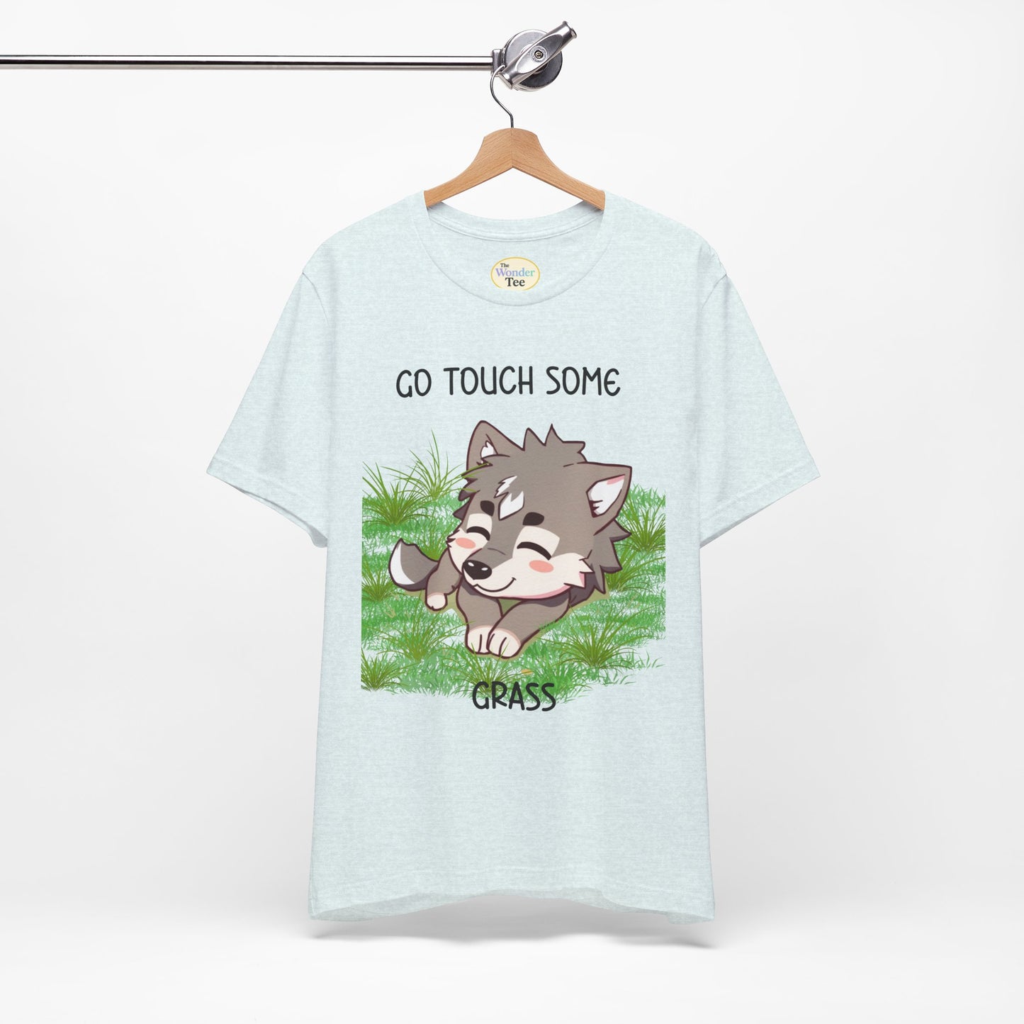 Go Touch Some Grass – Chibi Wolf Tee (Bang Chan Inspired)