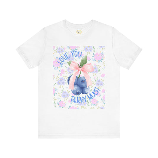 Love You Berry Much Tee – Coquette Blueberry Edition