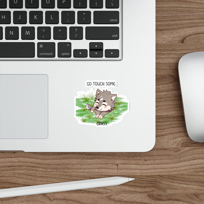 Go Touch Some Grass Sticker – Bang Chan’s PSA (Chibi Wolf Edition)