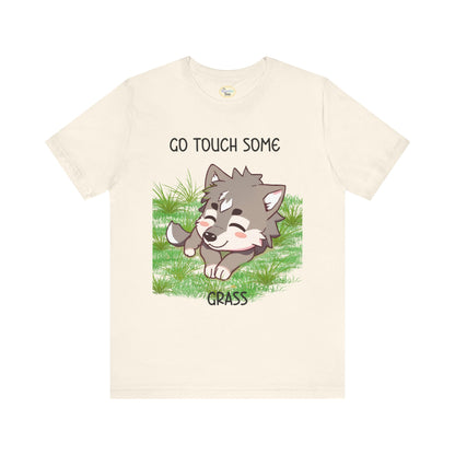Go Touch Some Grass – Chibi Wolf Tee (Bang Chan Inspired)