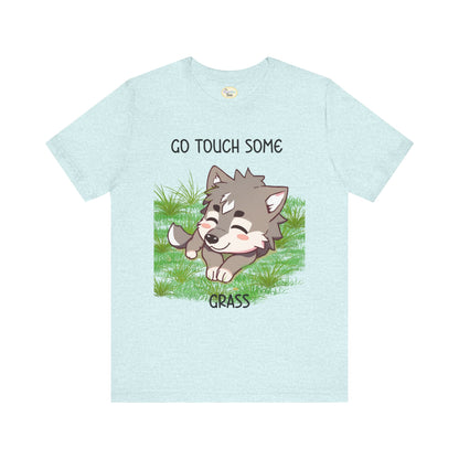 Go Touch Some Grass – Chibi Wolf Tee (Bang Chan Inspired)