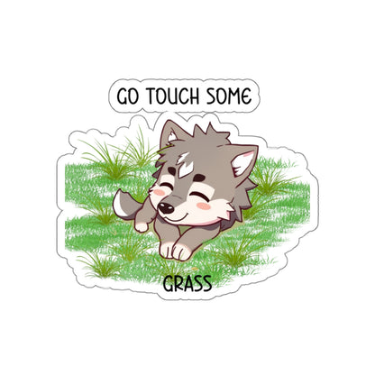 Go Touch Some Grass Sticker – Bang Chan’s PSA (Chibi Wolf Edition)