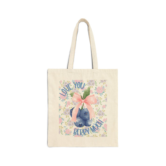 Love You Berry Much Coquette – Canvas Tote
