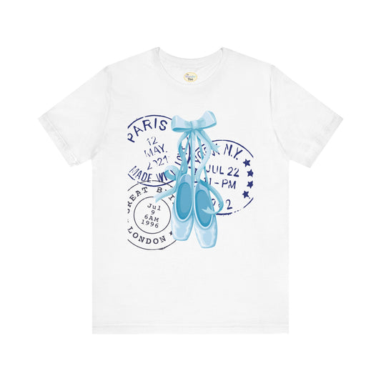 Ballet Letters Tee – Blue Coquette En Pointe & Postage Edition