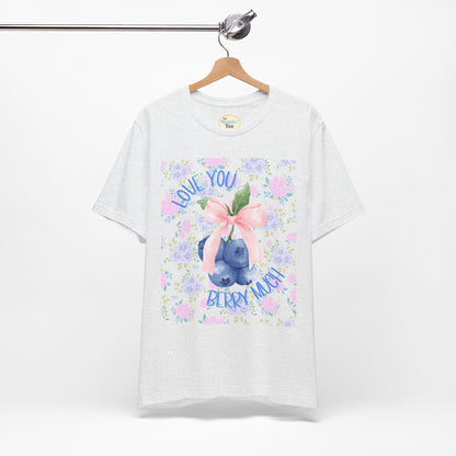 Love You Berry Much Tee – Coquette Blueberry Edition