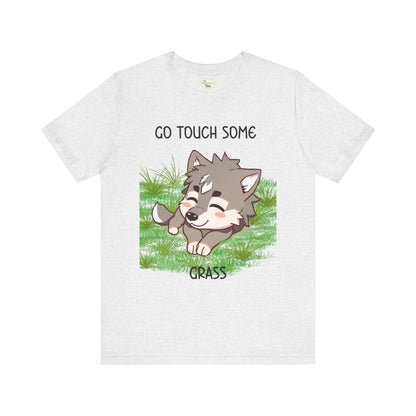Go Touch Some Grass – Chibi Wolf Tee (Bang Chan Inspired)