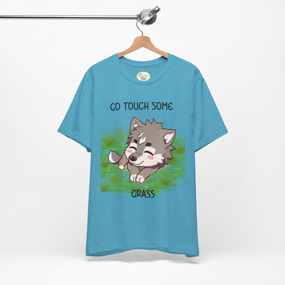 Go Touch Some Grass – Chibi Wolf Tee (Bang Chan Inspired)